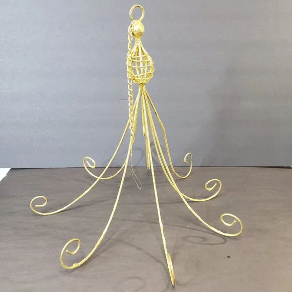 Hanging Gold Christmas Ornament Display Holder Decor 14" - Picture 9 of 11